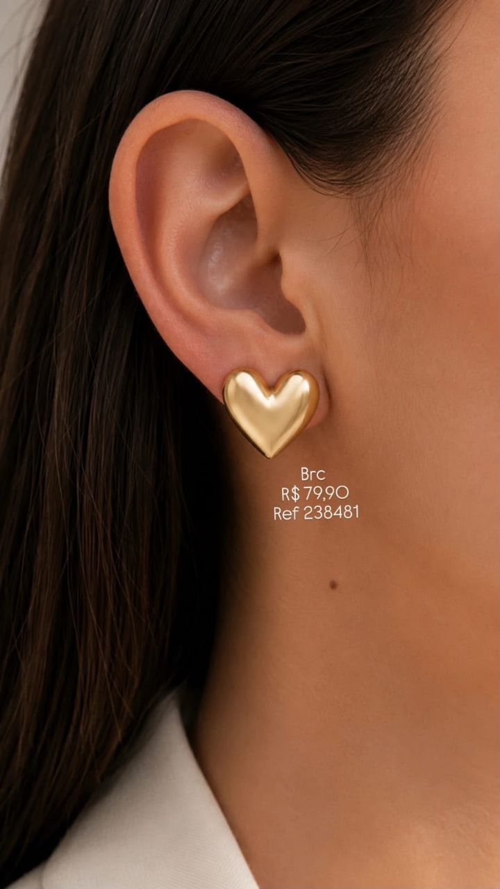 Brinco Coração Dourado