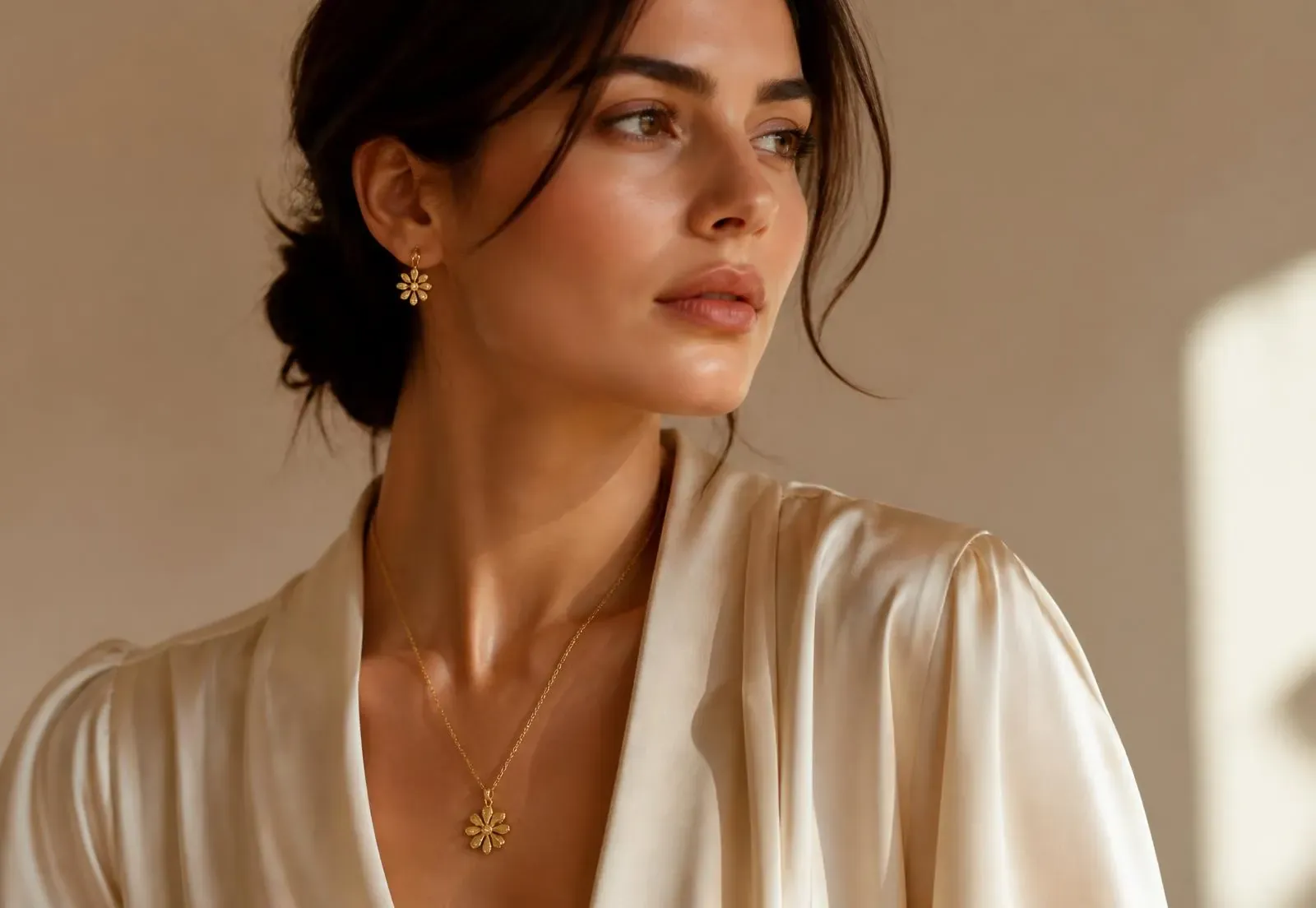 Mulher usando joias Grace